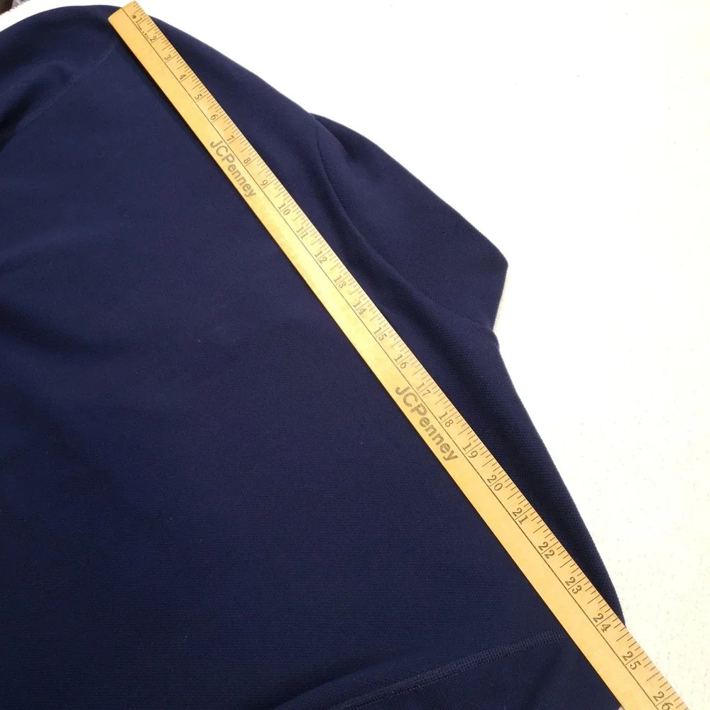 The North Face Pullover Men XL Navy Blue Quarter Zip Mock Neck Textured Knit 1/4